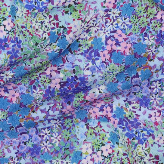 LENZING™ ECOVERO™ DIGITAL FLEURS BLEU #7