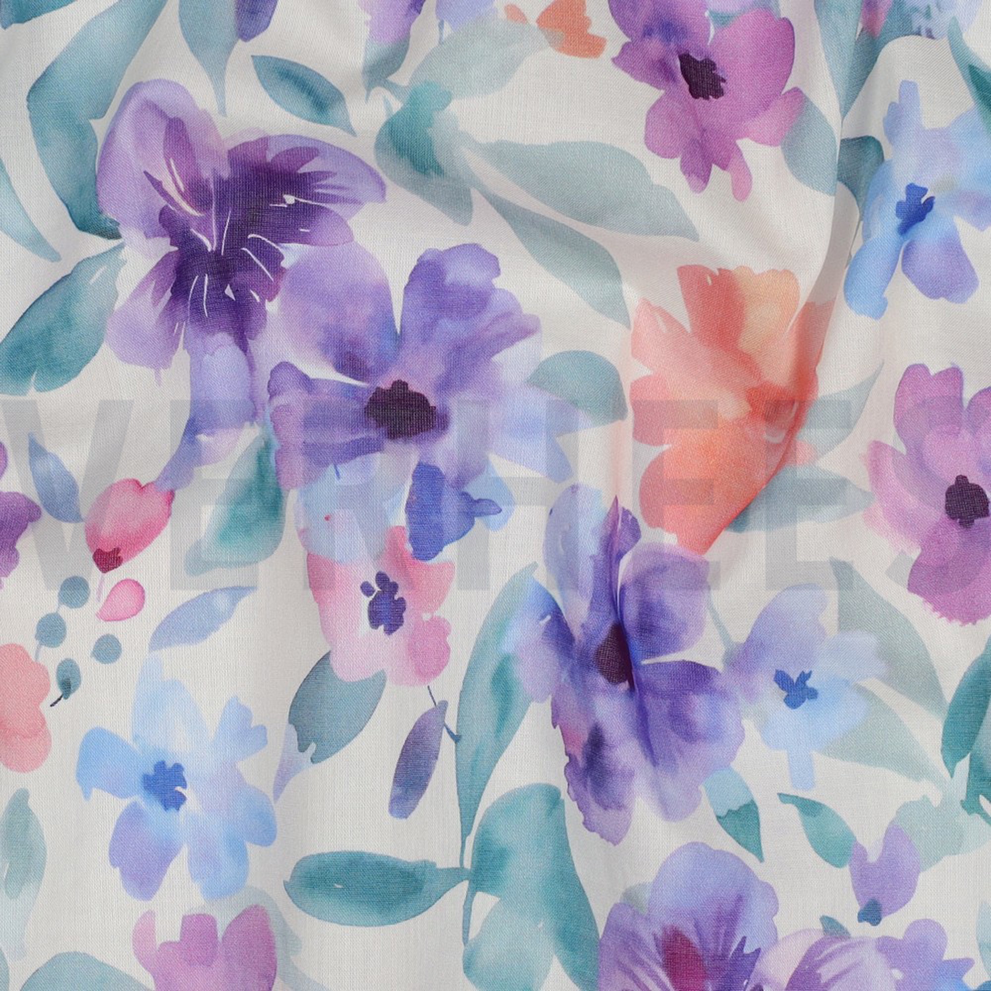 COTTON VOILE DIGITAL FLOWERS PURPLE (high resolution) #2