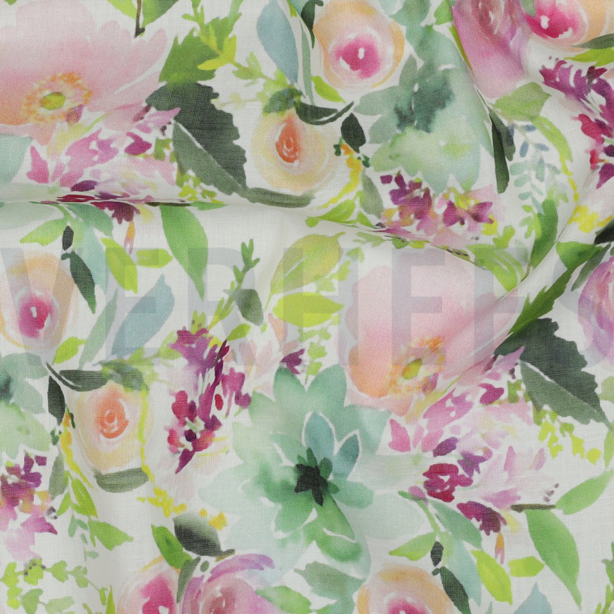COTTON VOILE DIGITAL FLOWERS WHITE (high resolution) #2