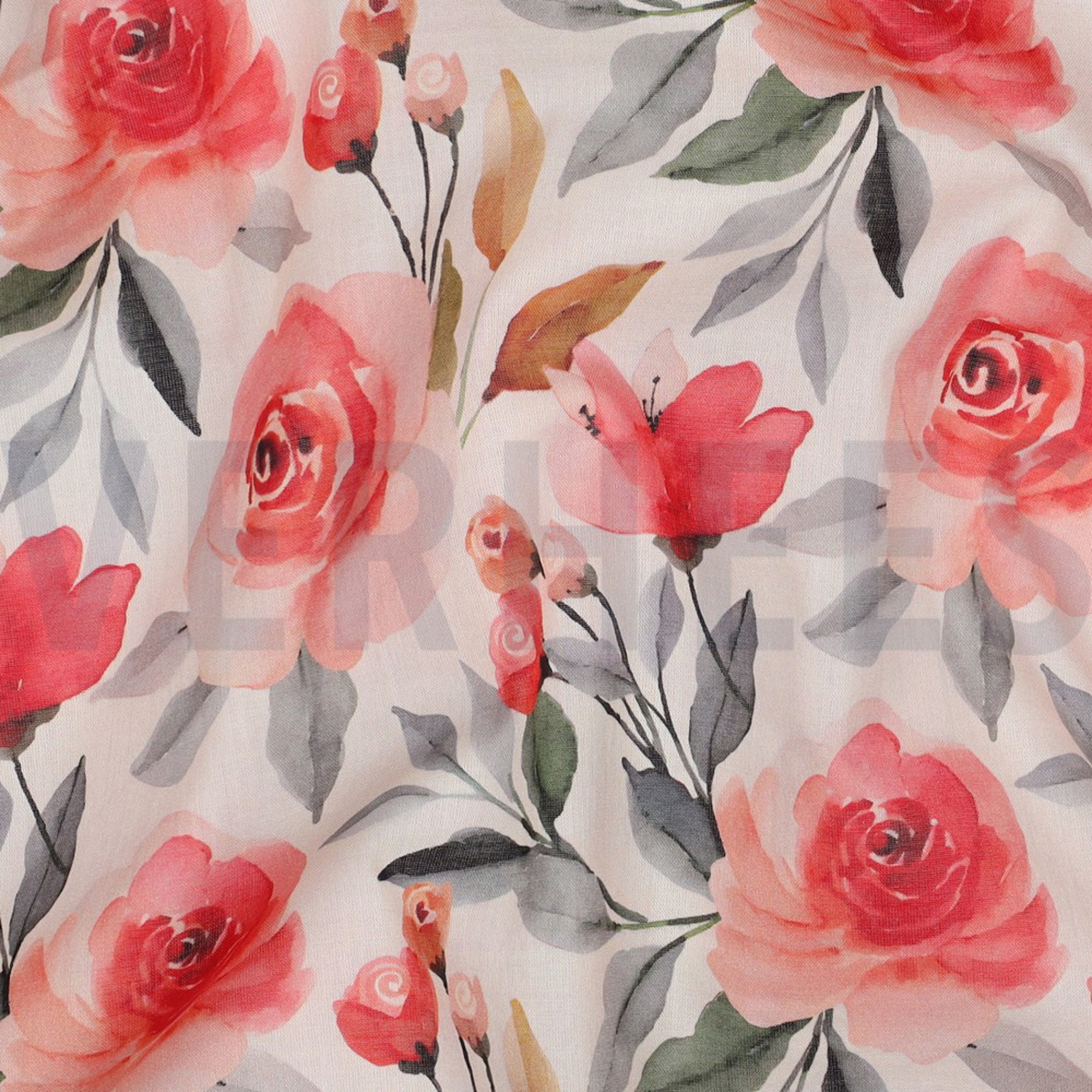 COTTON VOILE DIGITAL FLOWERS WHITE (high resolution) #2