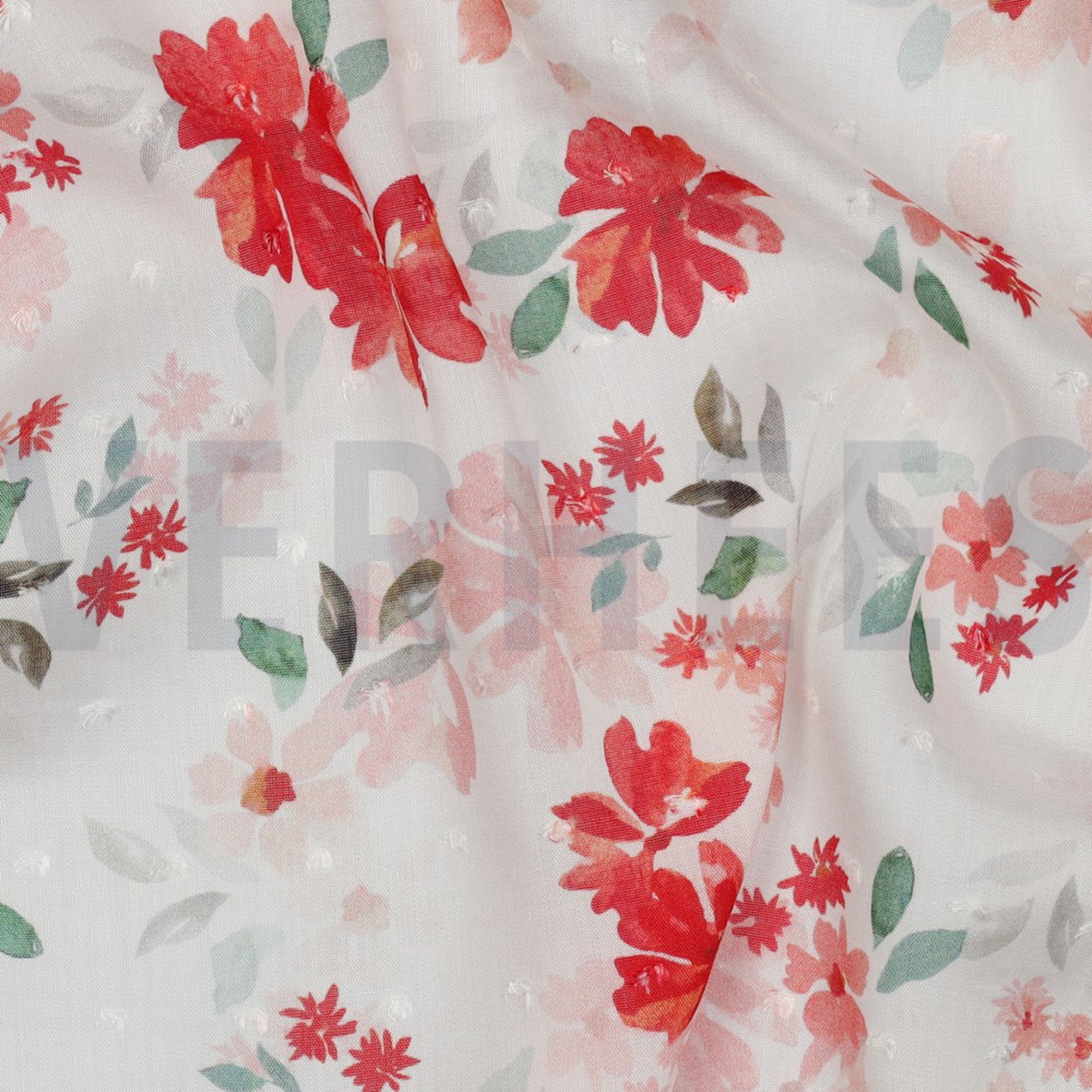 VISCOSE DOBBY DIGITAL FLOWERS WHITE (high resolution) #2