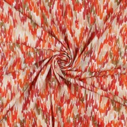 VISCOSE POPLIN STRETCH DIGITAL STROKES WHITE / ORANGE (thumbnail) #2