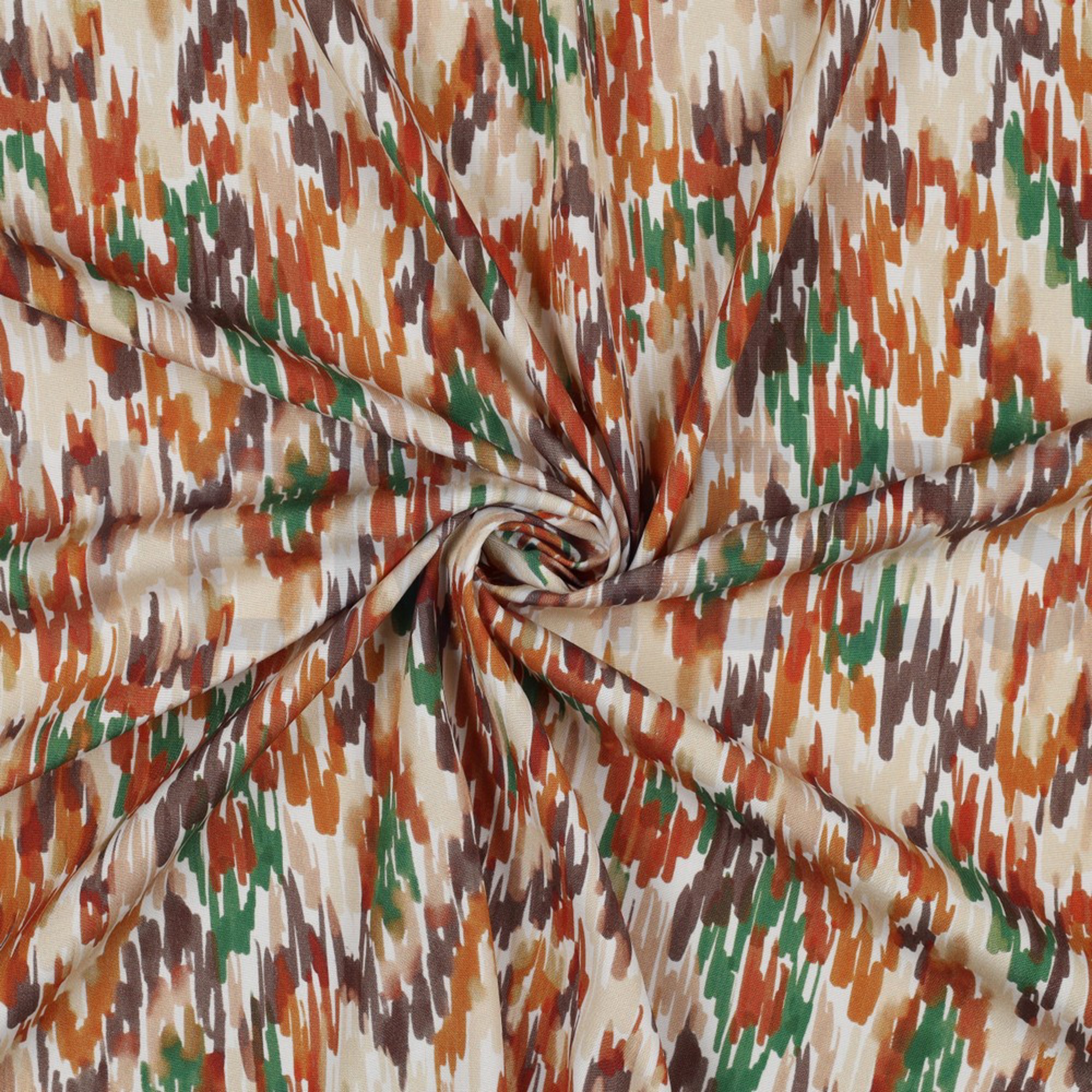 VISCOSE POPLIN STRETCH DIGITAL STROKES WHITE / GREEN (high resolution) #2