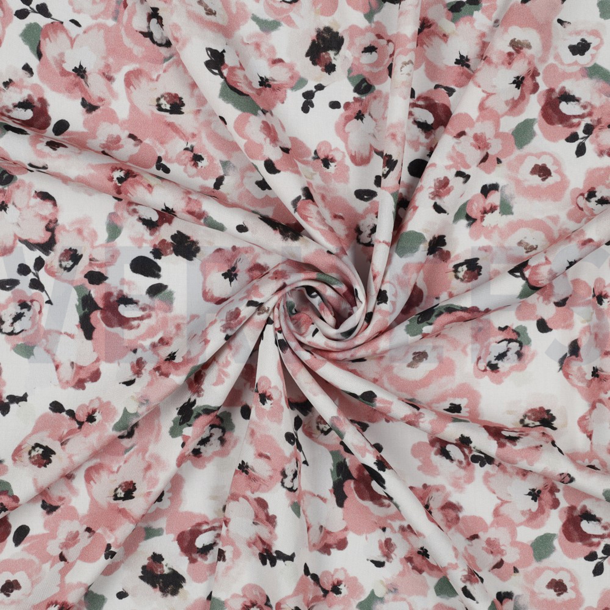 VISCOSE POPLIN STRETCH DIGITAL FLOWERS WHITE (high resolution) #2