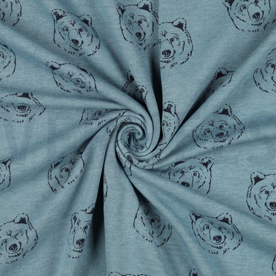 SWEAT MELANGE BÄREN RAUCHBLAU MELIERT #7