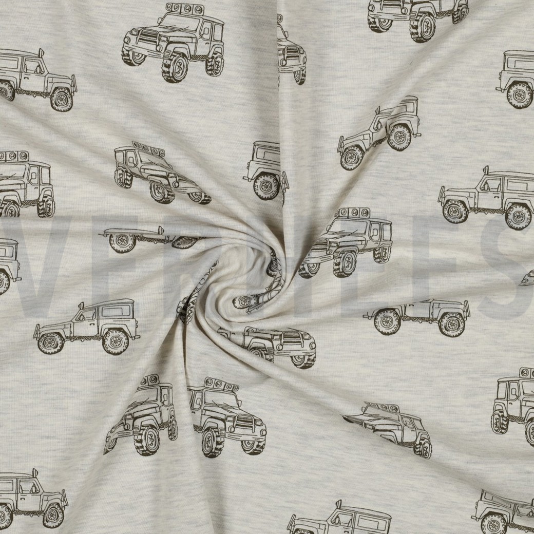 JERSEY MELANGE CARS ECRU MELANGE #2