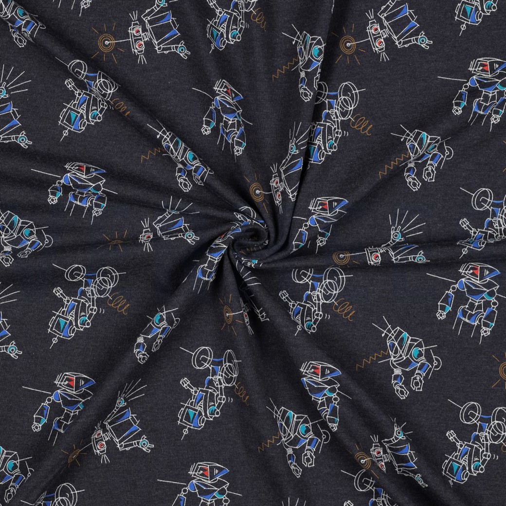 JERSEY MELANGE ROBOTS INDIGO MELANGE #2
