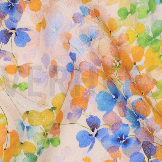 VISCOSE RADIANCE DIGITAAL BLADEREN GEEL #7