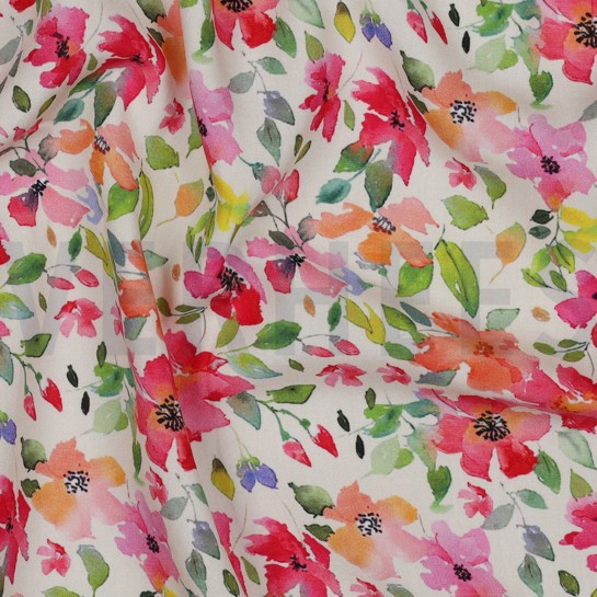 VISKOSE RADIANCE DIGITAL BLUMEN WEISS #7