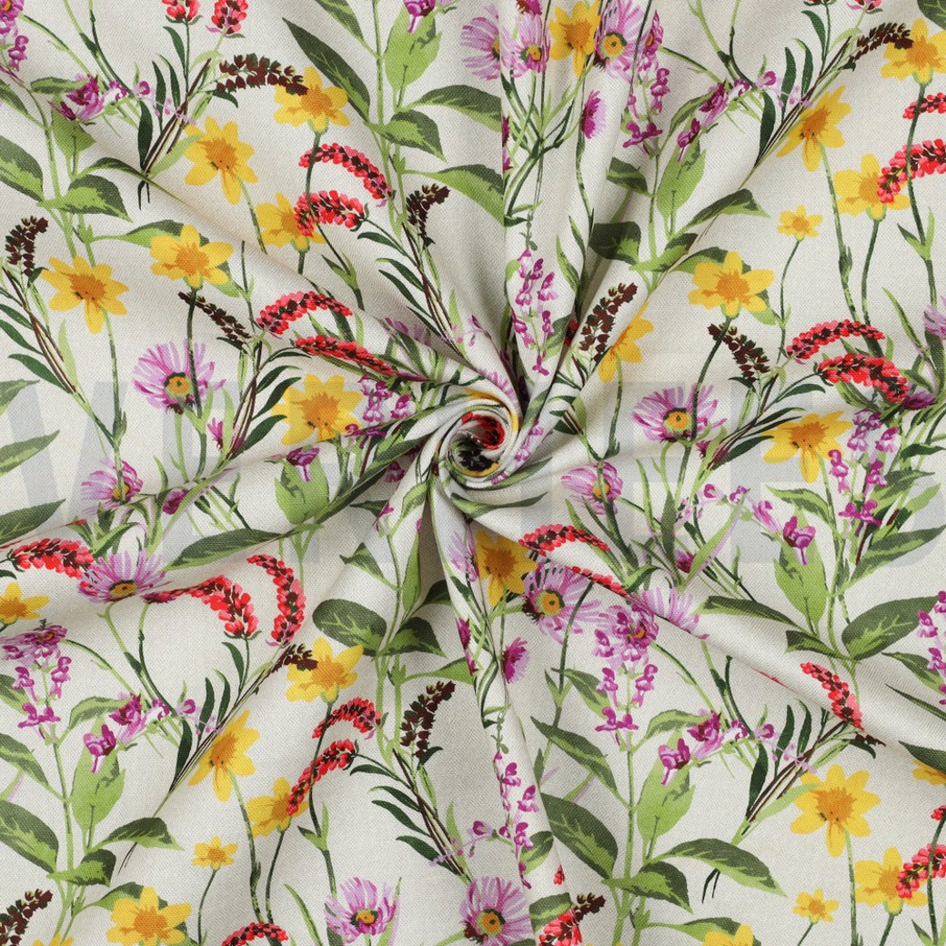 CANVAS DIGITAL WILDFLOWERS LINEN #2