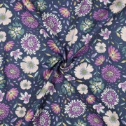 LINEN VISCOSE WASHED FLOWERS MARINE (thumbnail) #2