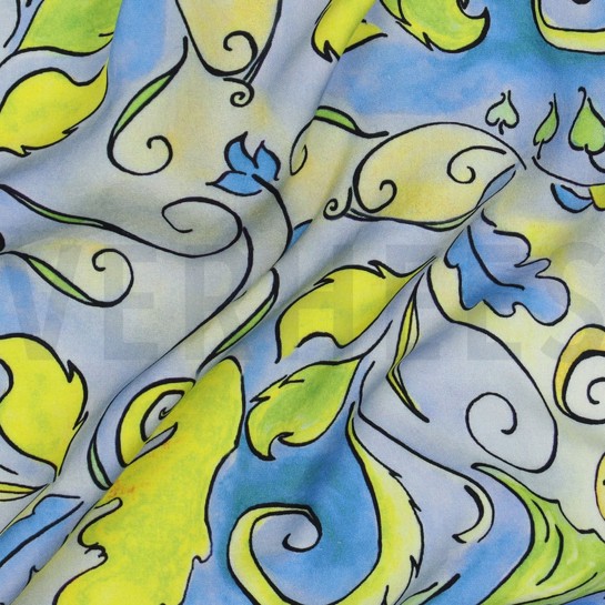 VISKOSE RADIANCE DIGITAL ABSTRAKT BLAU #7