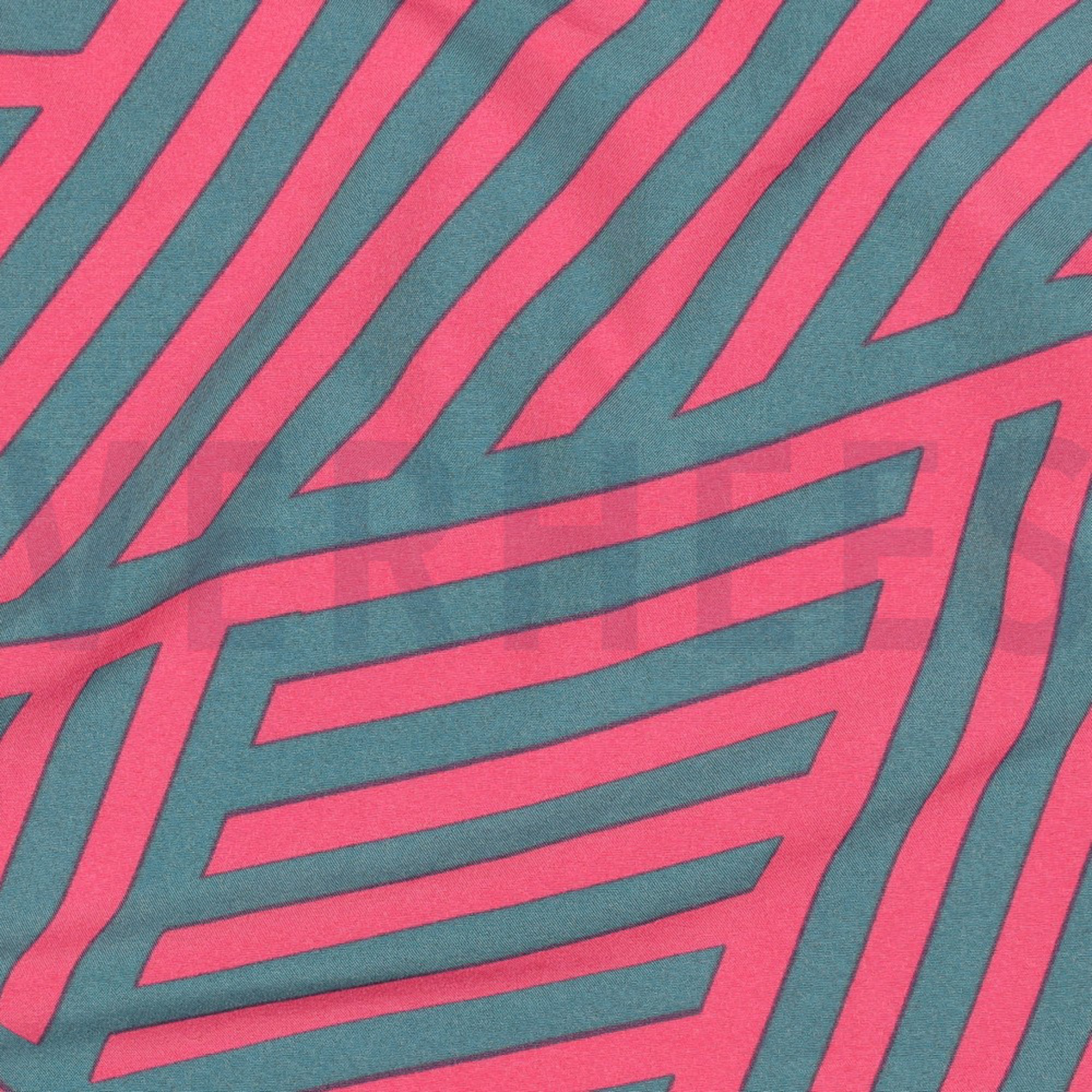 MAGNOLIA STRETCH GEOMETRIC PETROL/FUCHSIA (high resolution) #2