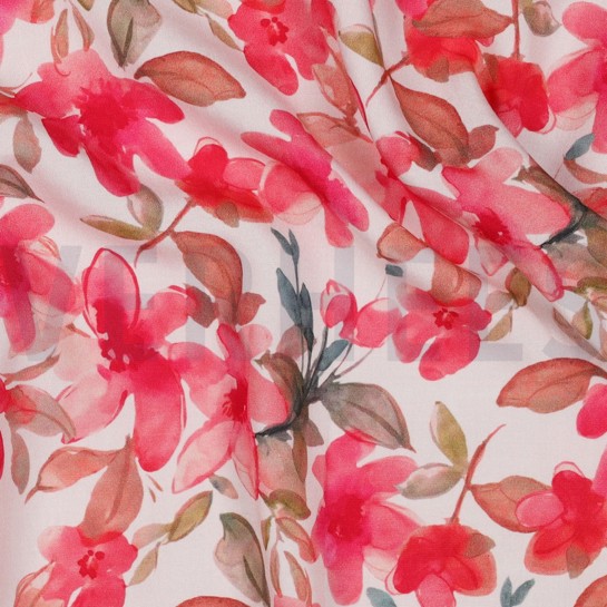 VISKOSE RADIANCE DIGITAL BLUMEN GEBROCHEN WEISS #7