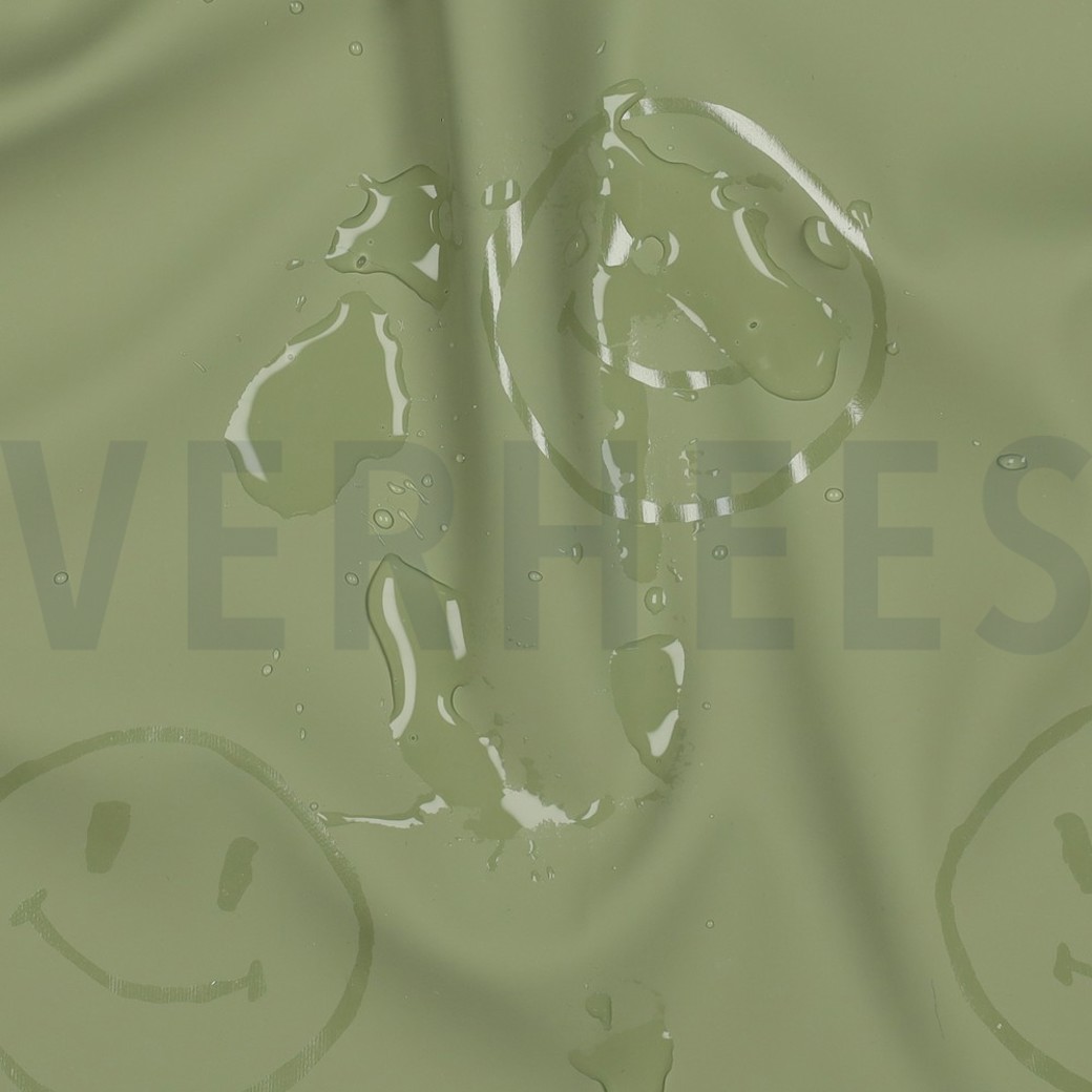 RAINCOAT HAPPY FACES ARMY GREEN #2
