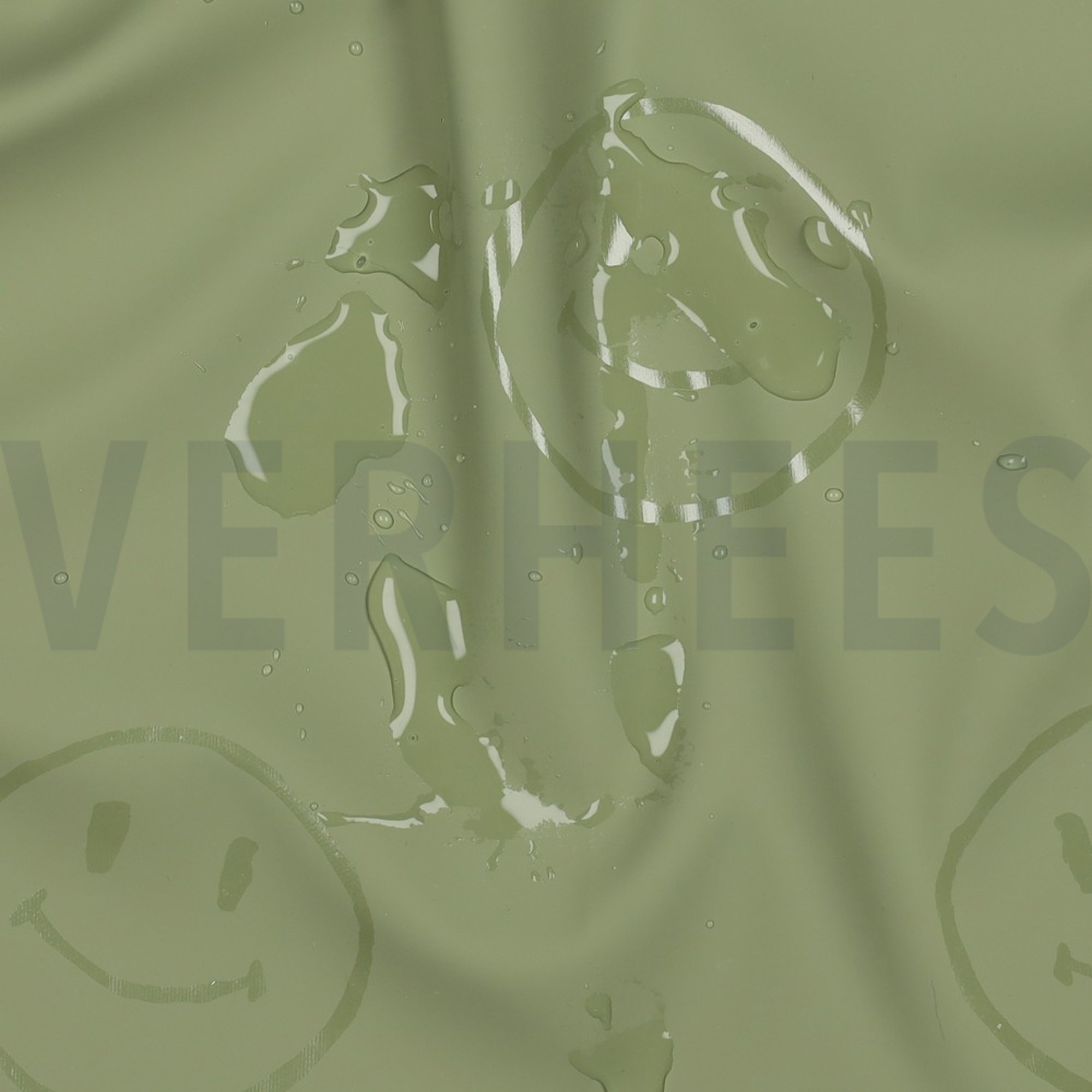 RAINCOAT HAPPY FACES ARMY GREEN (high resolution) #2