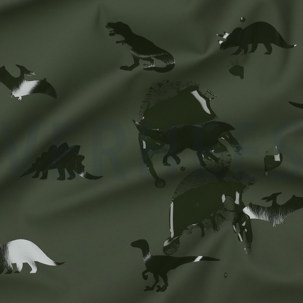 RAINCOAT DINOSAURS DARK GREEN #2