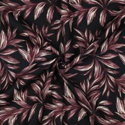 LINEN VISCOSE WASHED LEAVES BLACK (thumbnail) #2