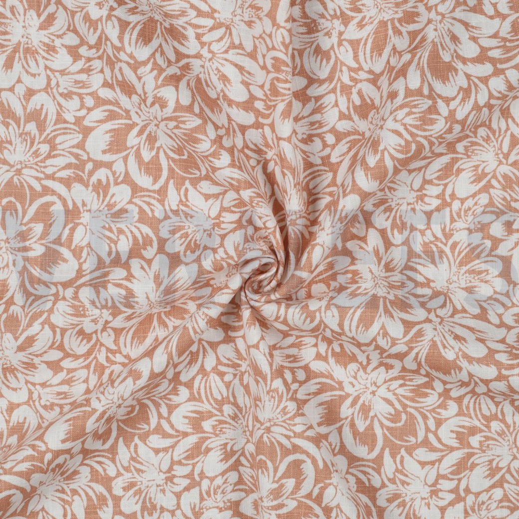 LINEN WASHED FLOWERS LIGHT APRICOT #2