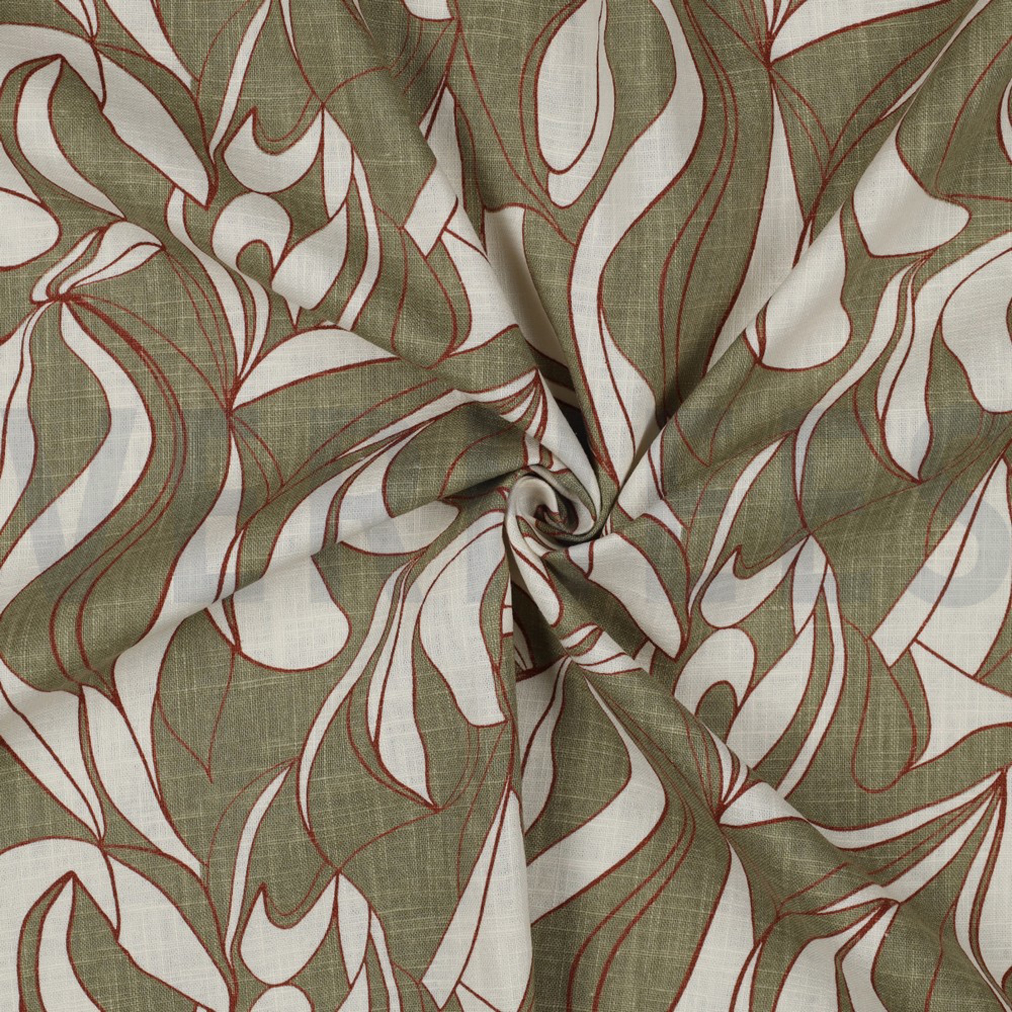 LINEN WASHED ABSTRACT OLIVE (high resolution) #2
