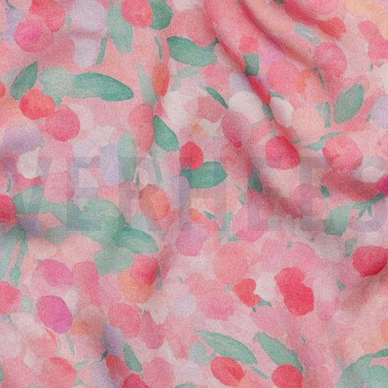 VISCOSE SATIN DIGITAL ABSTRACT PINK #7
