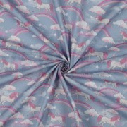 FINE POPLIN DIGITAL UNICORNS AND RAINBOWS DENIM (thumbnail) #2