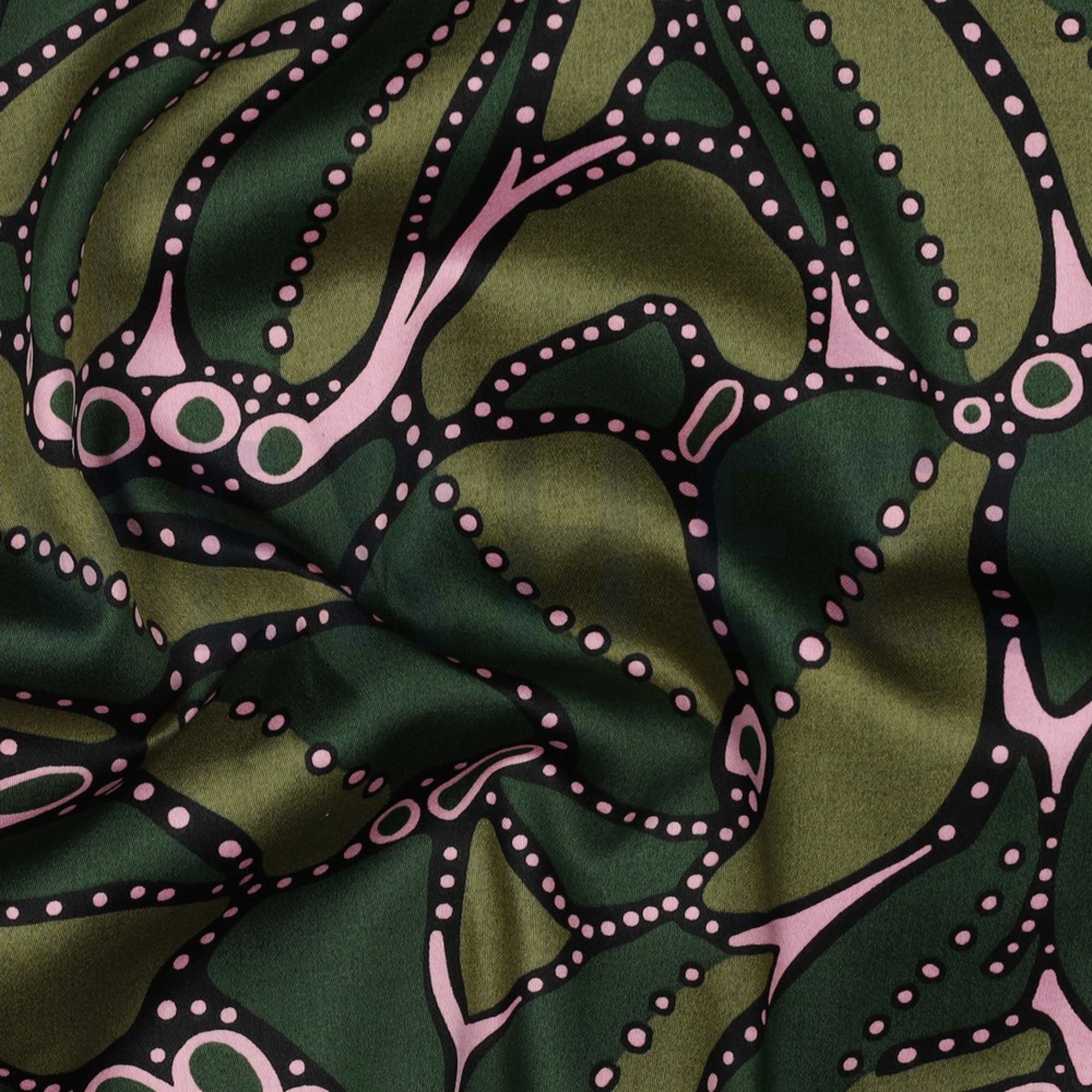 COTTON SATIN ABSTRACT DARK GREEN (high resolution) #2