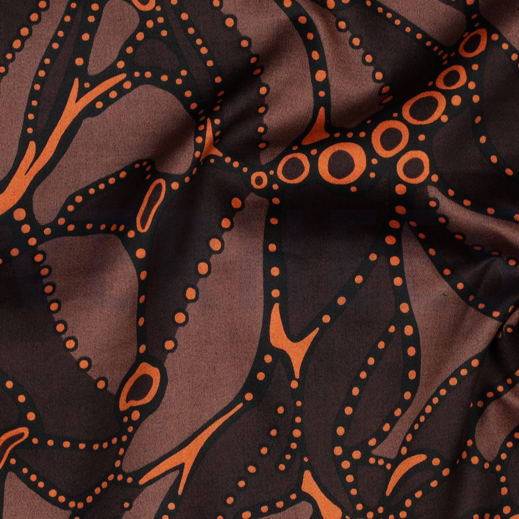 COTTON SATIN ABSTRACT DARK BROWN (high resolution) #2
