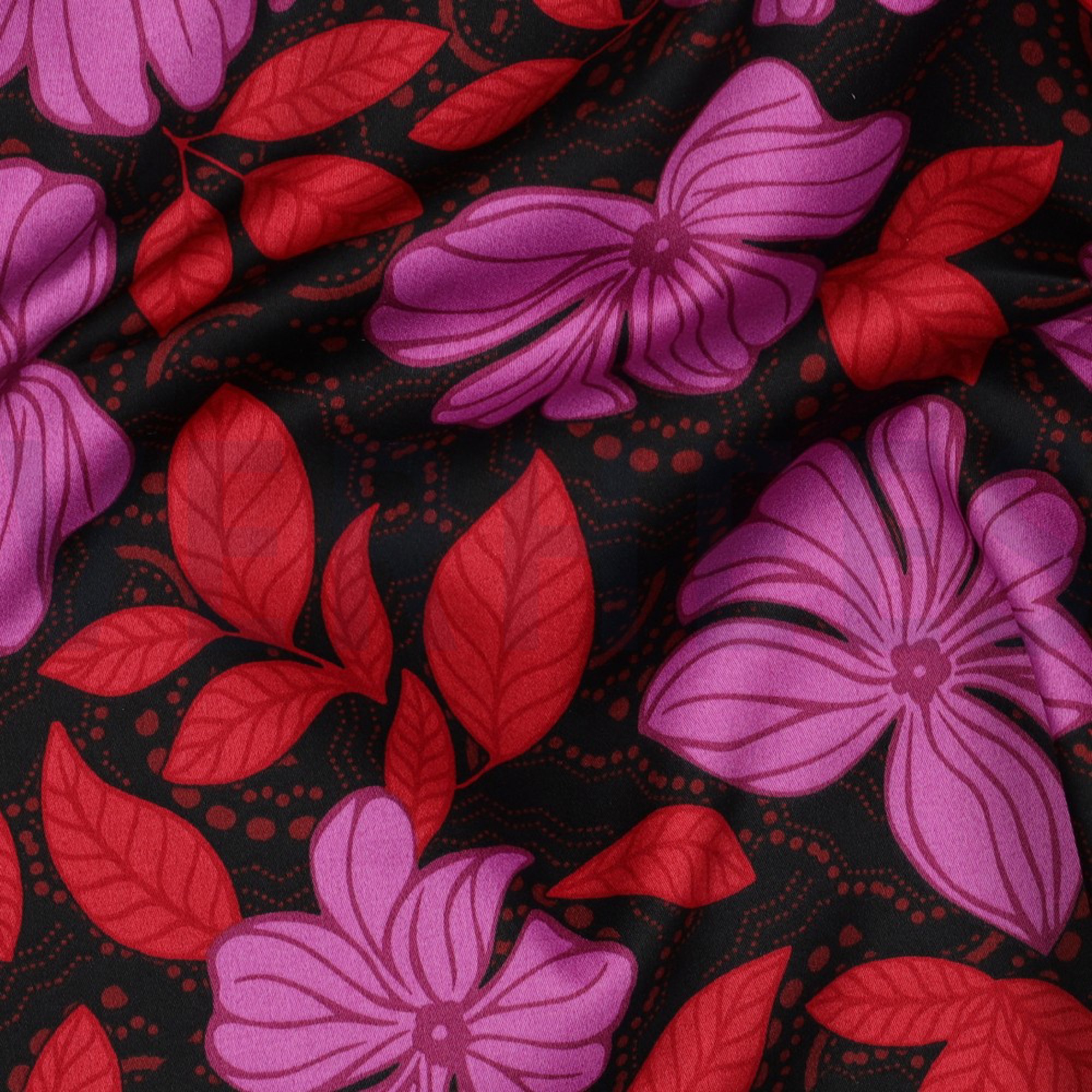 COTTON SATIN FLOWERS DARK RED (high resolution) #2