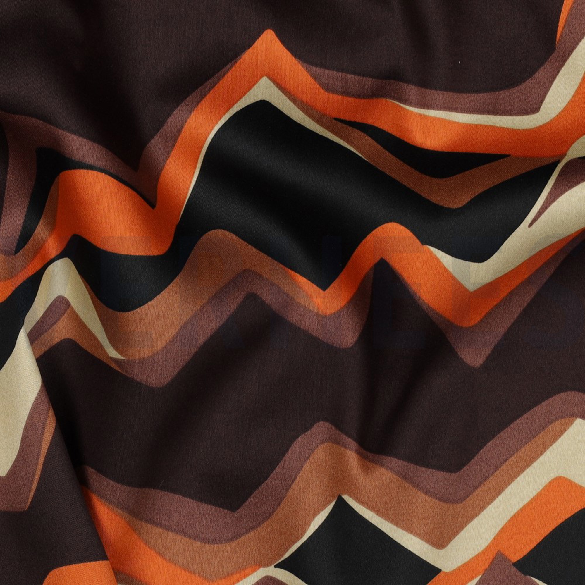 COTTON SATIN ABSTRACT DARK BROWN (high resolution) #2