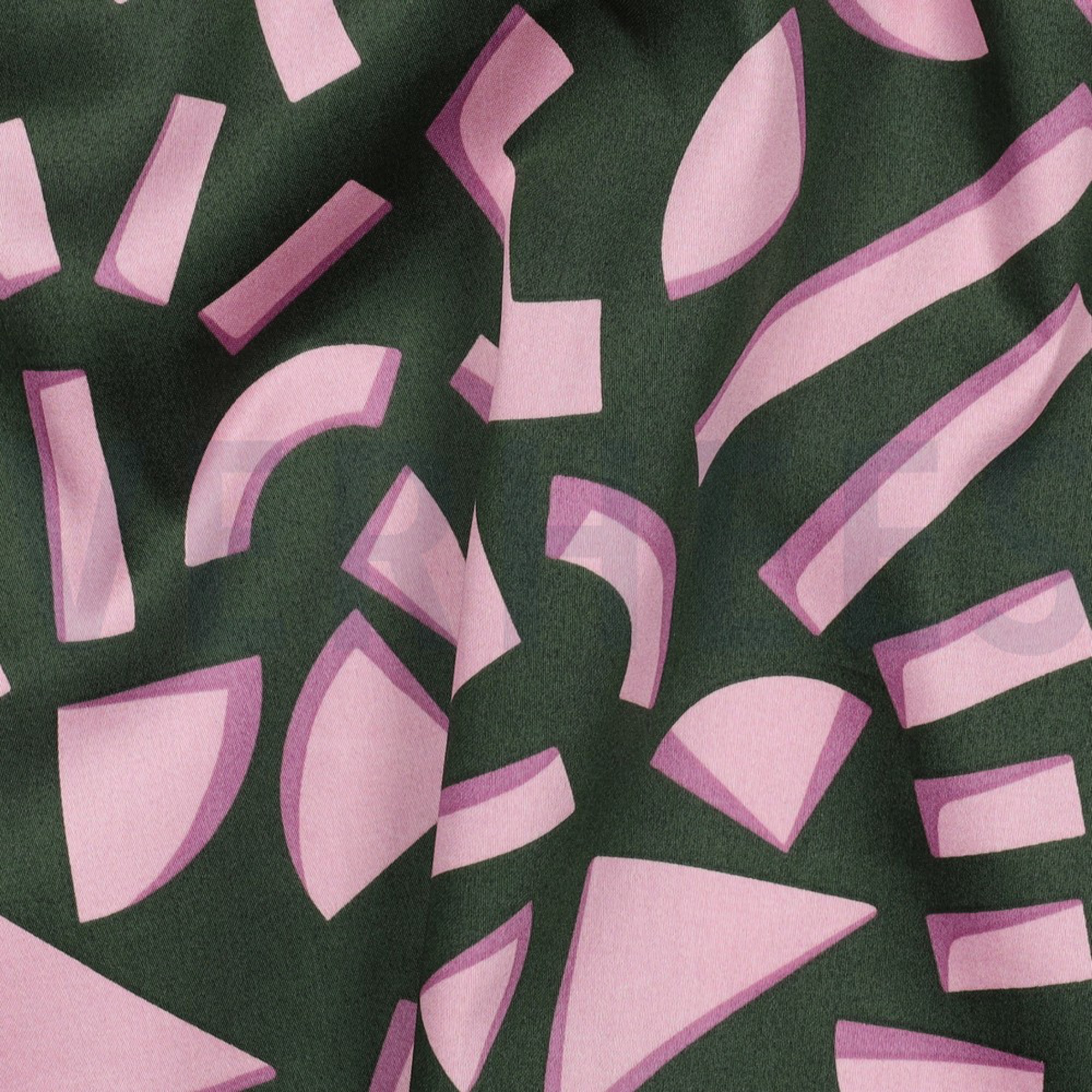 COTTON SATIN GEOMETRIC DARK GREEN (high resolution) #2