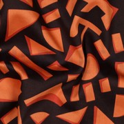 COTTON SATIN GEOMETRIC DARK BROWN (thumbnail) #2