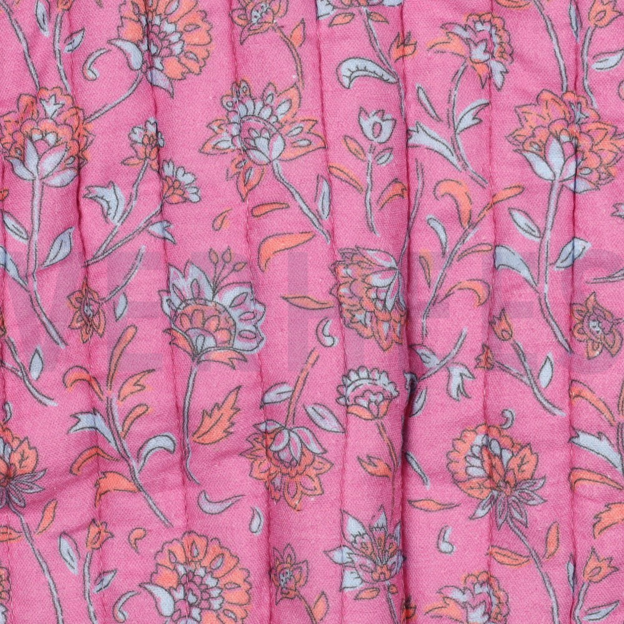 STEPPED DOUBLE GAUZE FLOWERS 2-SIDED FUCHSIA/LIGHT BLUE (high resolution) #2