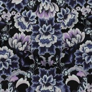 COTTON SATIN DIGITAL FLOWERS BLACK (thumbnail) #2