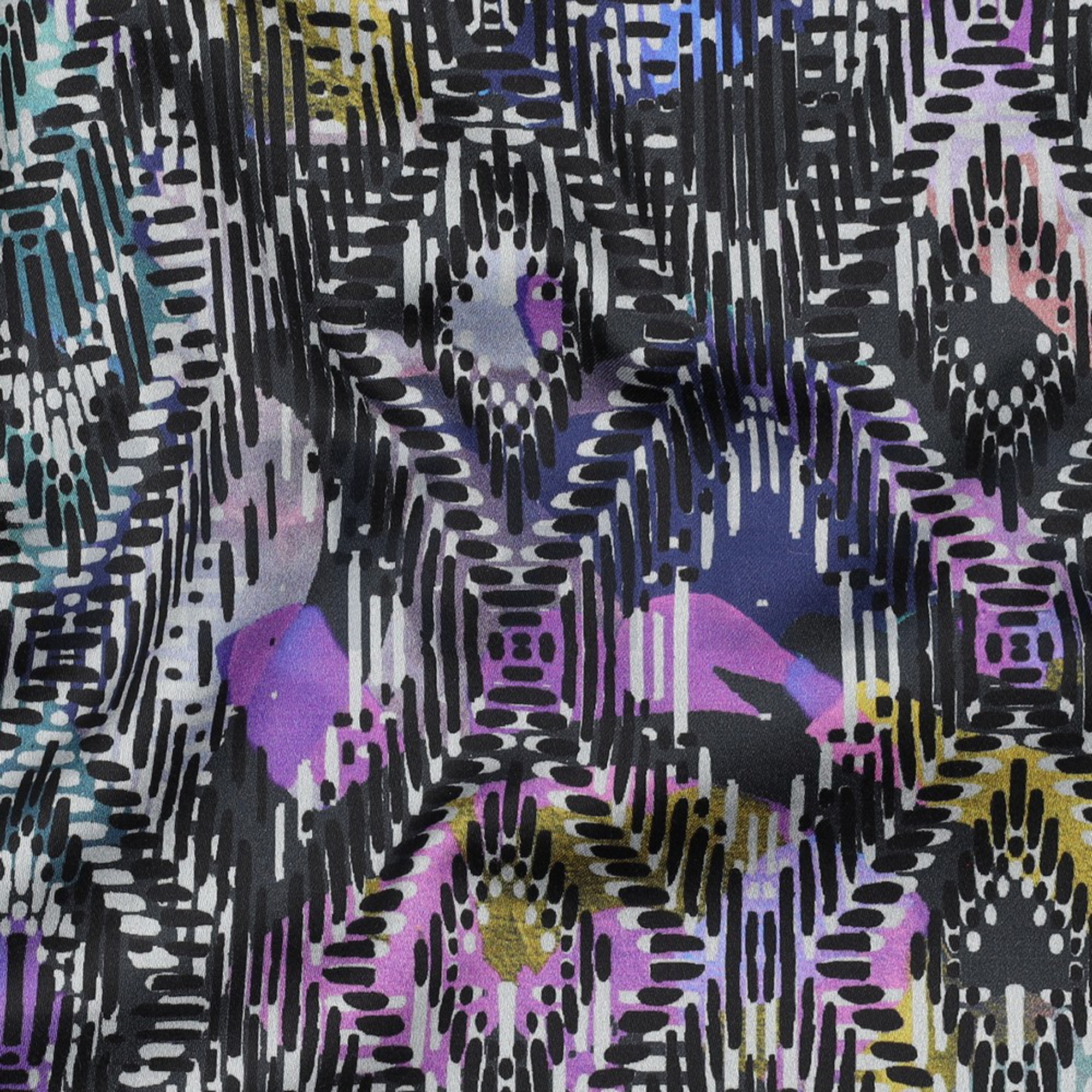 COTTON SATIN DIGITAL GEOMETRIC NAVY (high resolution) #2