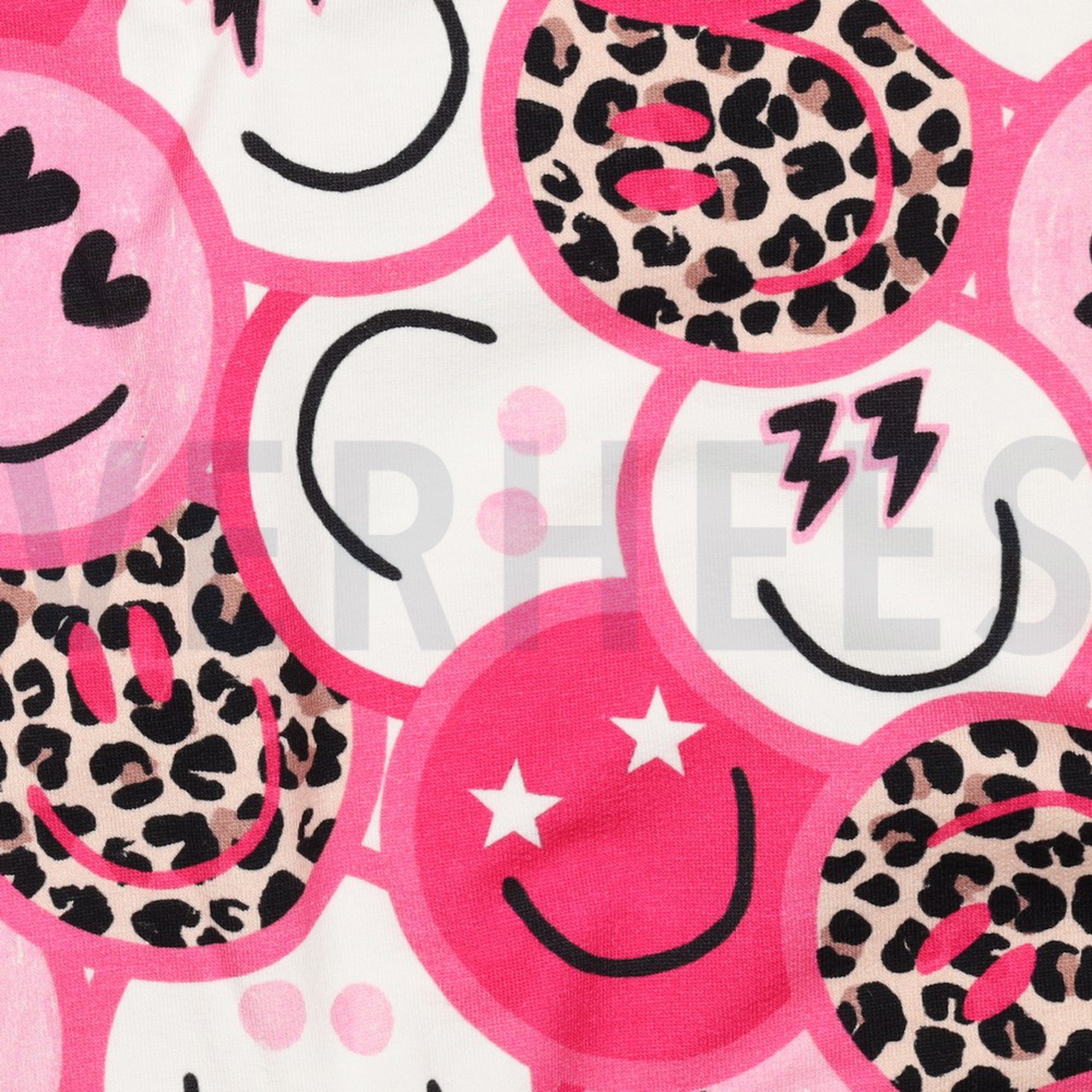 FRENCH TERRY DIGITAL HAPPY FACES PINK (high resolution) #2