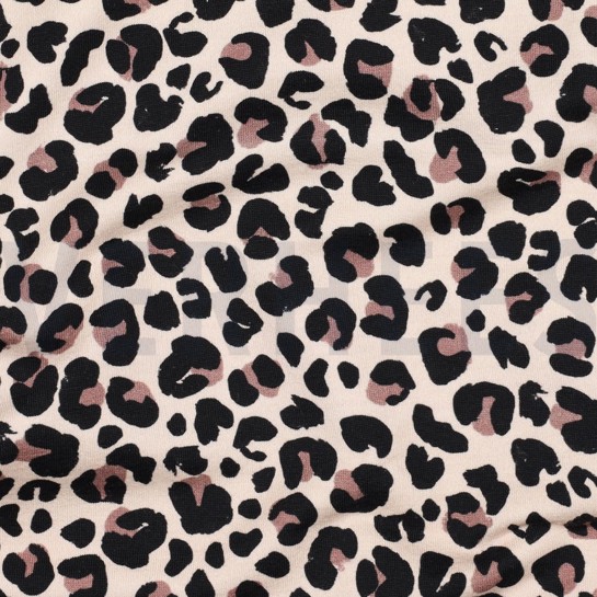 FRENCH TERRY DIGITAL HAPPY FACES BEIGE #7