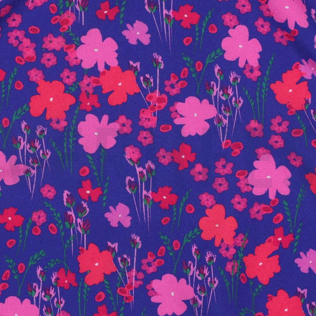 LENZING ECOVERO DIGITAL FLOWERS COBALT #2