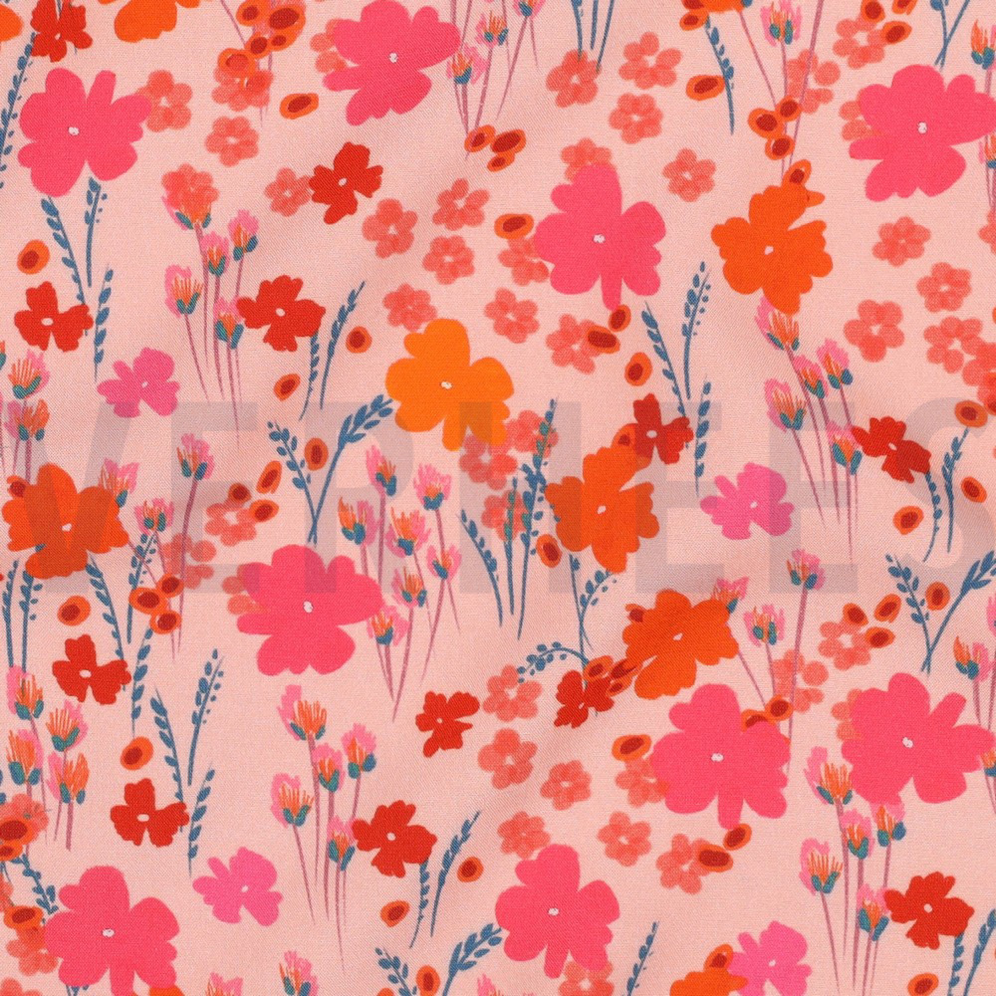 LENZING ECOVERO DIGITAL FLOWERS PEACH (high resolution) #2