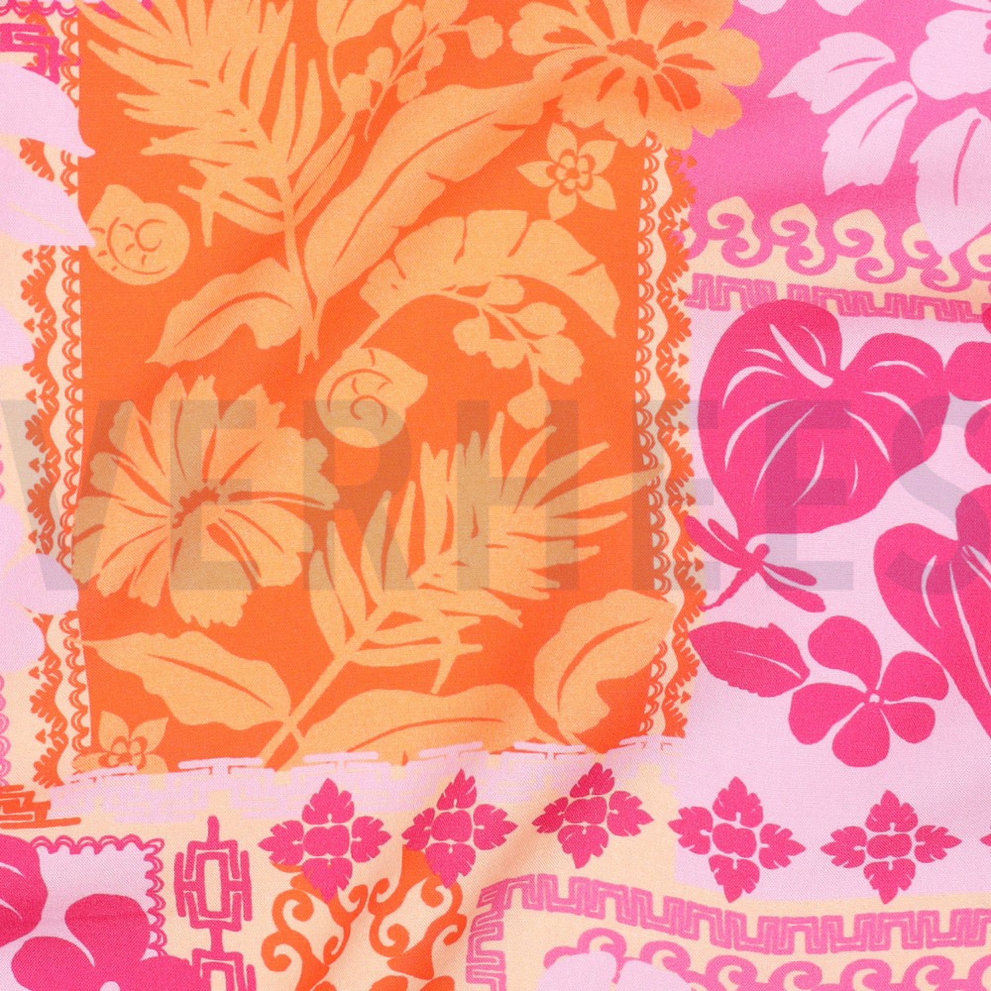 LENZING ECOVERO FLOWERS PATCHWORK FUCHSIA (high resolution) #2