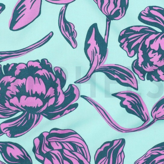 LENZING™ ECOVERO™ FLEURS MENTHE #7