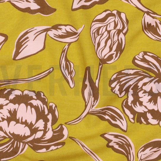 LENZING™ ECOVERO™ FLEURS OCRE #7