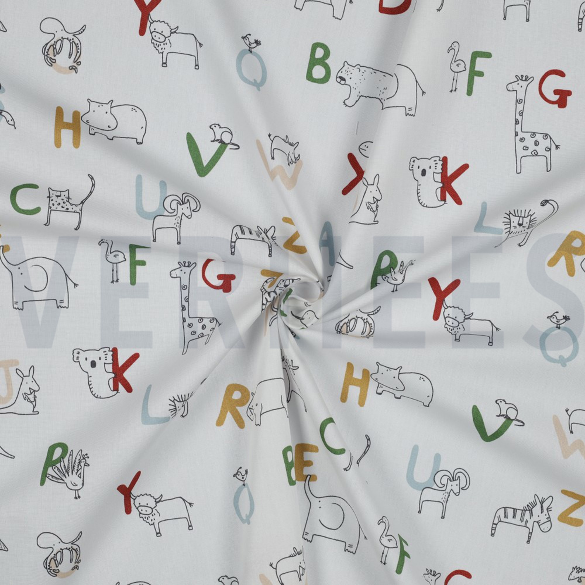 POPLIN GOTS ANIMAL ALPHABETH WHITE (high resolution) #2