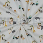 FINE POPLIN SAFARI ANIMALS WHITE (thumbnail) #2