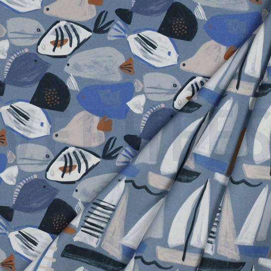 TOILE DÉCORATION DIGITAL MARITIME JEAN BLEU #7