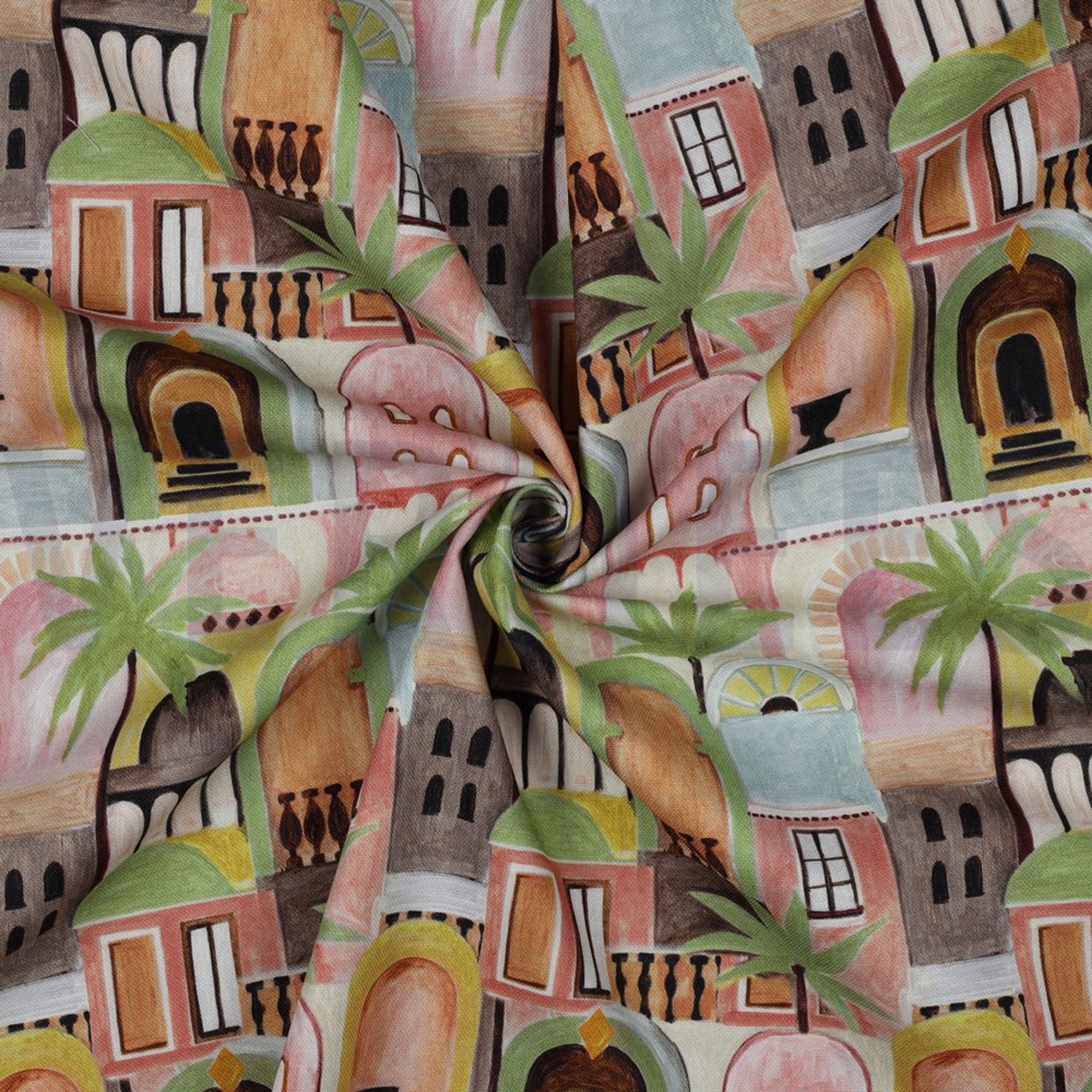 CANVAS DIGITAL TROPICAL COTTAGES WHITE (high resolution) #2