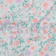DOUBLE GAUZE DIGITAL FLOWERS WHITE (thumbnail) #2