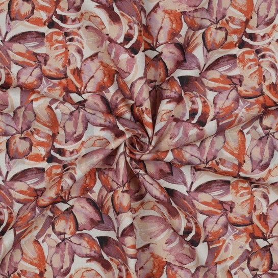 TOILE DÉCORATION DIGITAL FEUILLES VIOLET #7