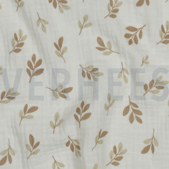 DOUBLE GAUZE LEAVES TAUPE #7