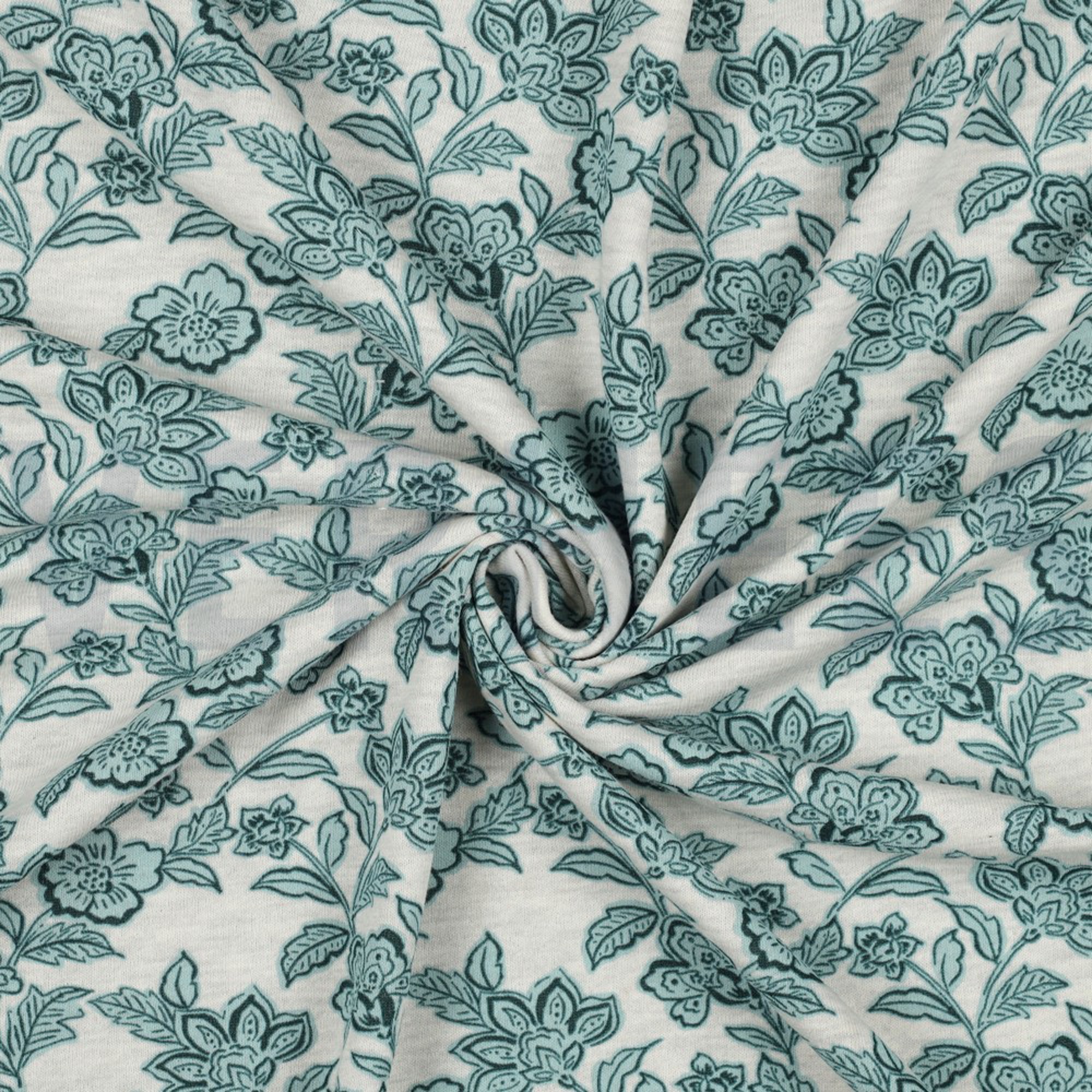 SWEAT MELANGE FLOWERS ECRU MELANGE-GREEN (high resolution) #2